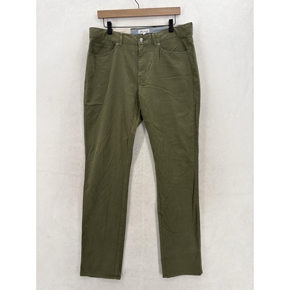 Peter Millar Ultimate Sateen Pants Mens 35x33 Green Stretch 5-Pocket Travel NWT